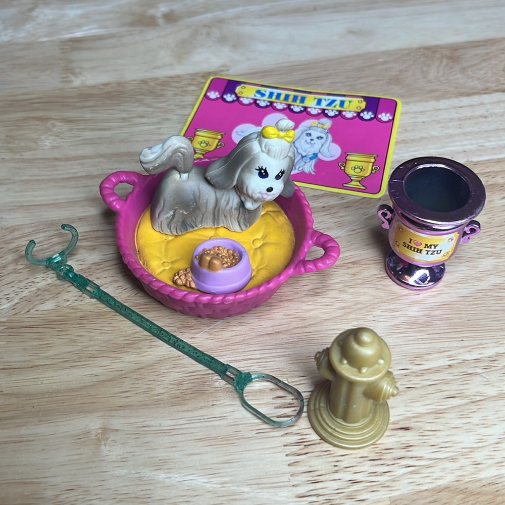 Vintage LITTLEST PET SHOP LIVELY SHIH TZU Puppy Nest Vintage Kenner complete